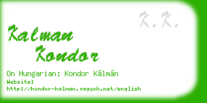 kalman kondor business card