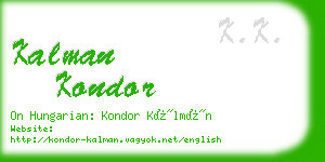 kalman kondor business card